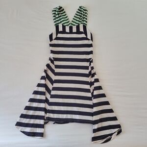 Anthropologie HWR Monogram Split Striped Size XS Dress Green Black
